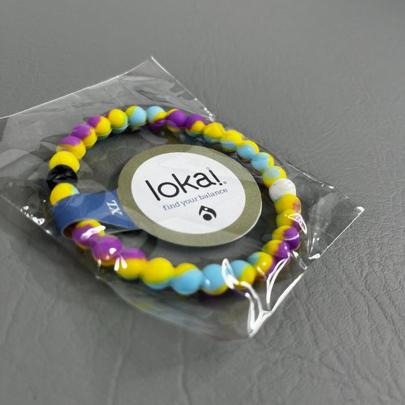 Lokai Bracelets Purple Yellow & Blue Tie-Dye Theme New Sealed NWT - Picture 3 of 3